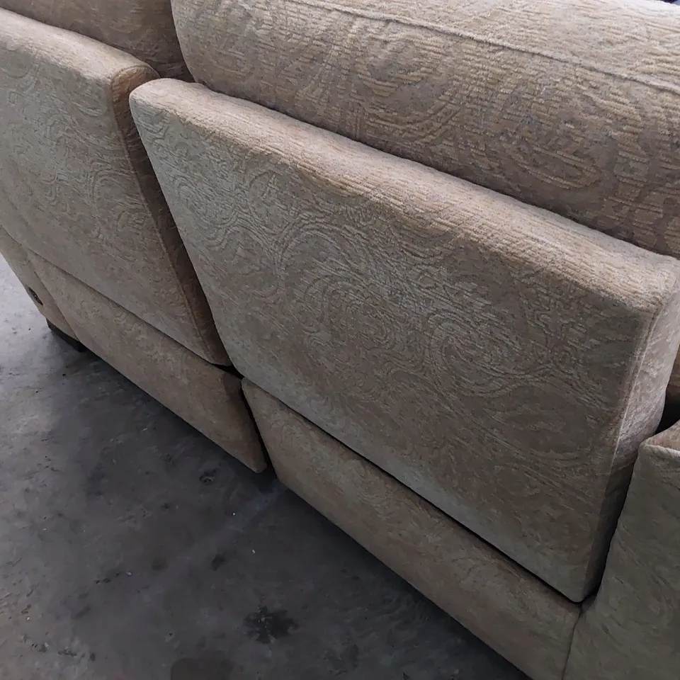 DESIGNER POWER RECLINING TWO SEATER SOFA CARAMEL FABRIC 
