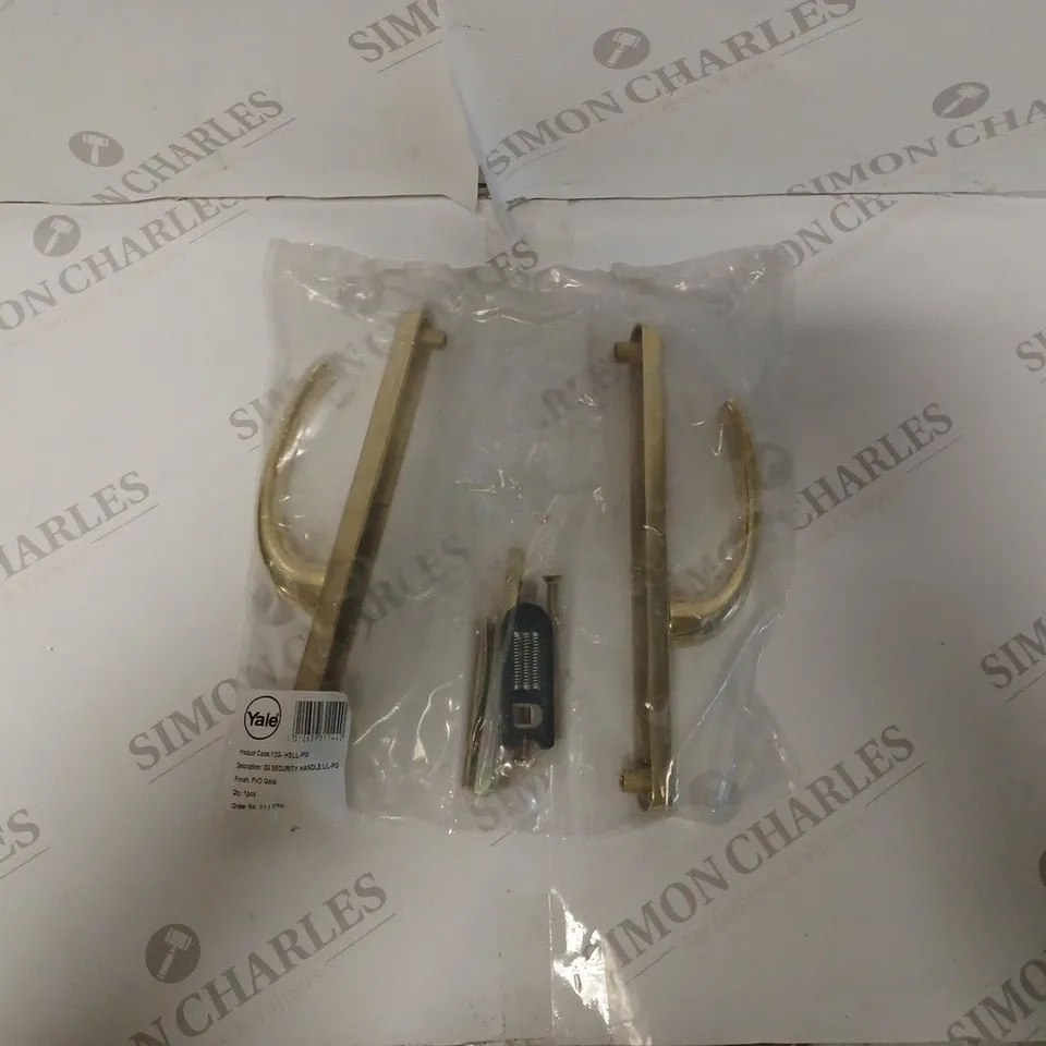 YALE 2G SECURITY DOOR HANDLE GOLD 