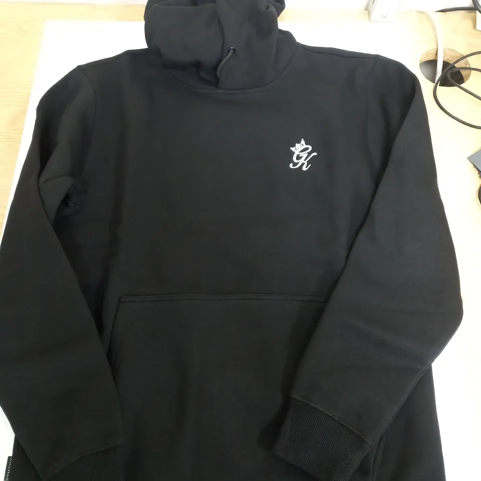 GYM KING PLAIN BLACK HOODIE - M