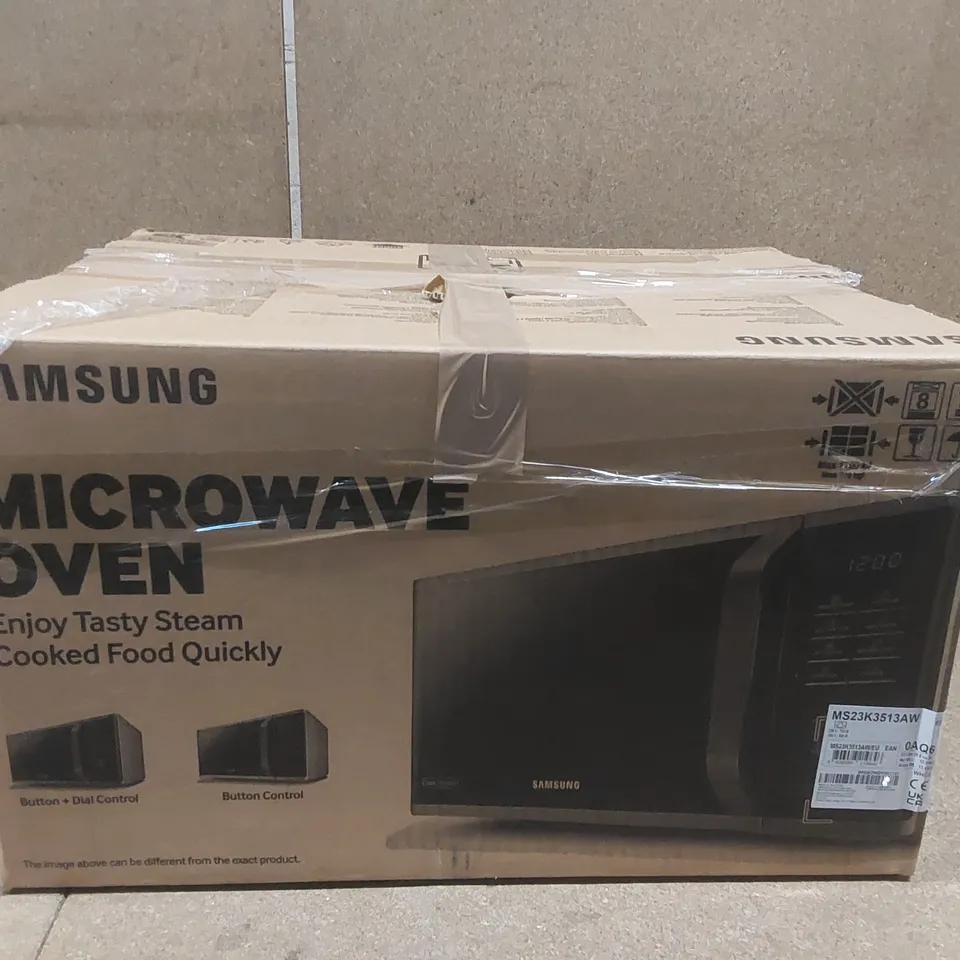 BOXED SAMSUNG MS23K3513AW 800W 23L MICROWAVE OVEN