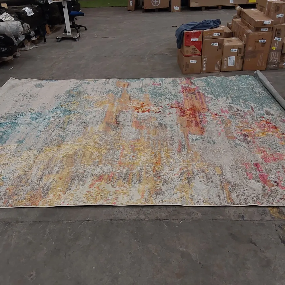 BOURGEOIS ABSTRACT MACHINE WOVEN TUFFED MULTICOLOURED RUG - 305 X 427cm