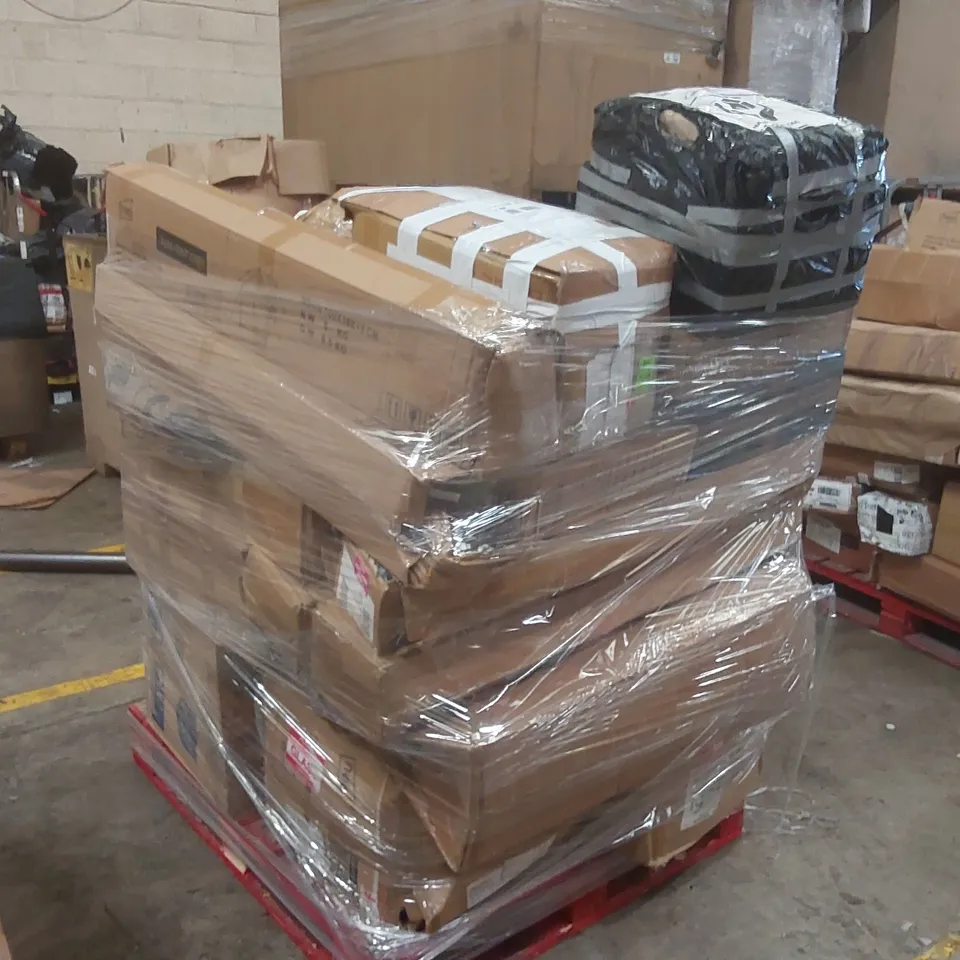 PALLET CONTAINING A LARGE QUANTITY OF ASSORTED NEO ITEMS INCLUDING: TUBE TENTS, AIR CONDITIONER, SLUSHY MACHINE ECT