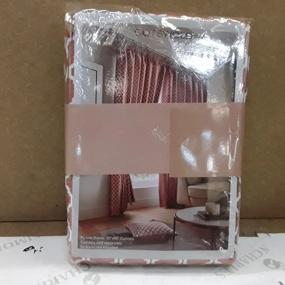 BRAND NEW COTSWOLD PENCIL PLEAT CURTAINS - 117CM X 183CM (ORANGE)