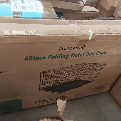 BOXED FURDREAMS 48INCH FOLDABLE METAL DOG CAGE