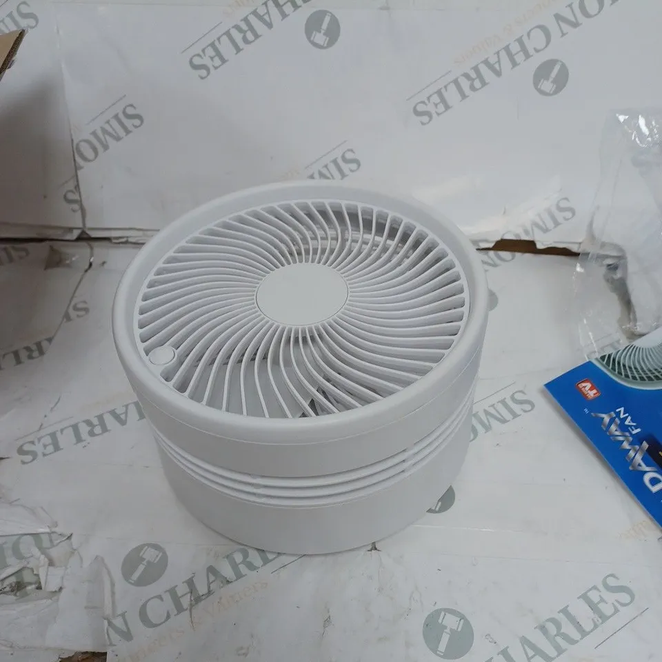 BELL & HOWELL OSCILLATING FOLDING RECHARGEABLE FAN, WHITE