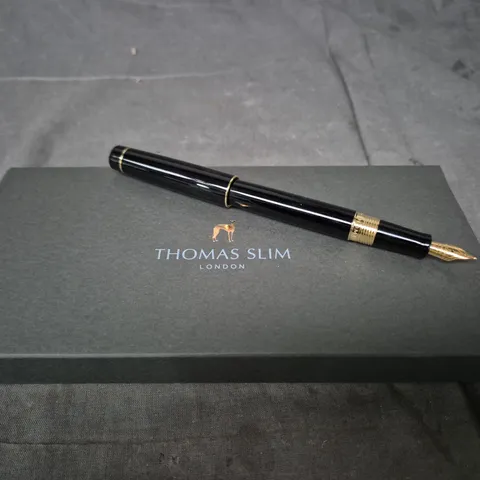 THOMAS SLIM LONDON FOUNTAIN PEN IN BLACK