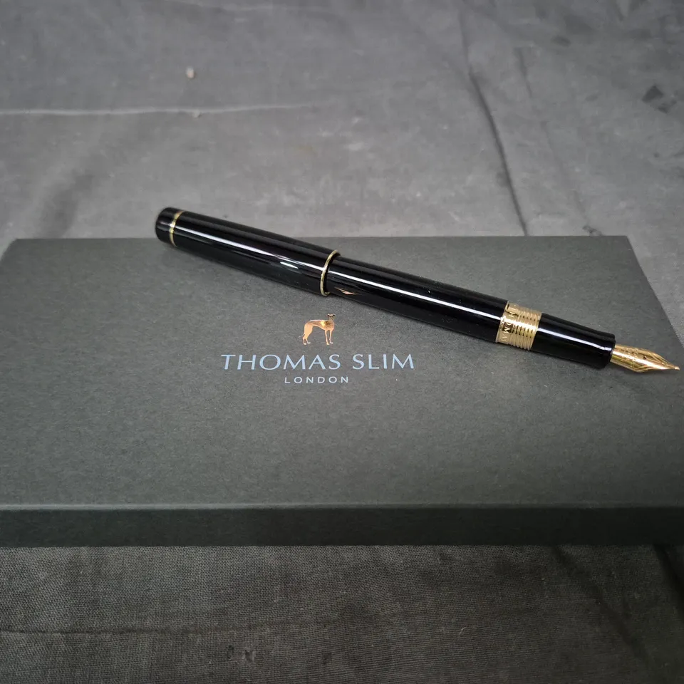 THOMAS SLIM LONDON FOUNTAIN PEN IN BLACK 