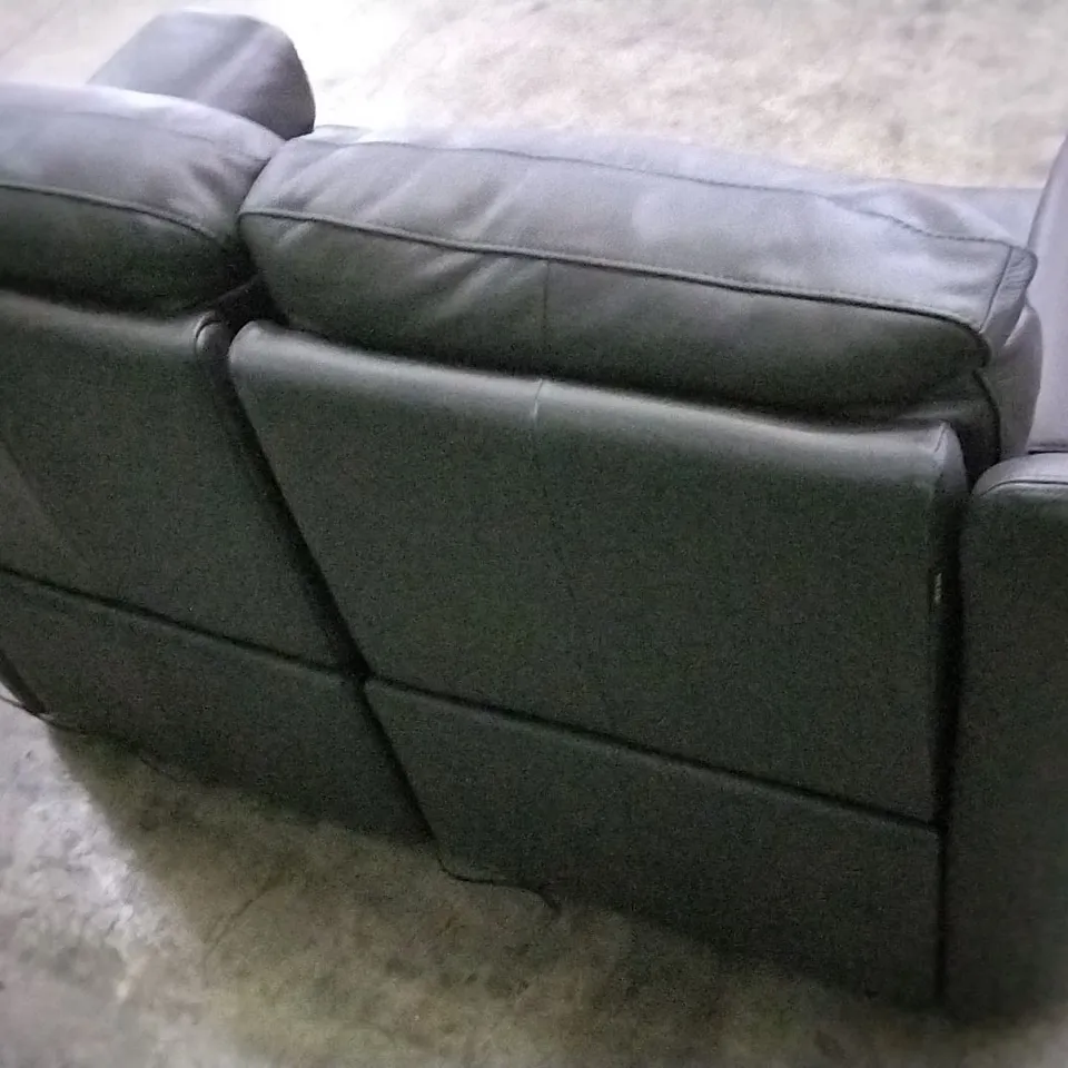 QUALITY ITALIAN DESIGNER AVILA POWER RECLINER LOVESEAT MEDIUM GREY LEATHER