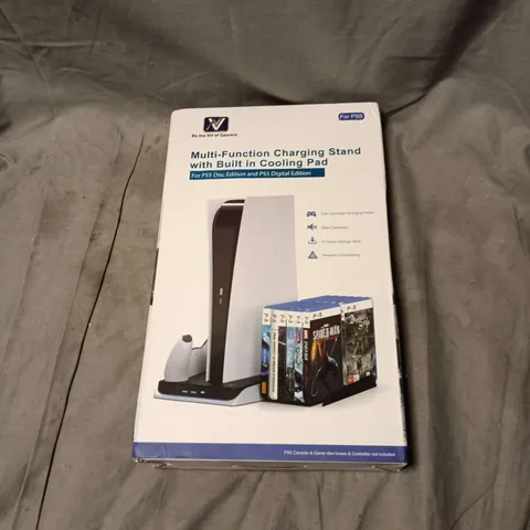 PS5 MULTI-FUNCTION CHARGING STAND WITH BUILT-IN COOLING PAD (DISC & DIGITAL EDITIONS)