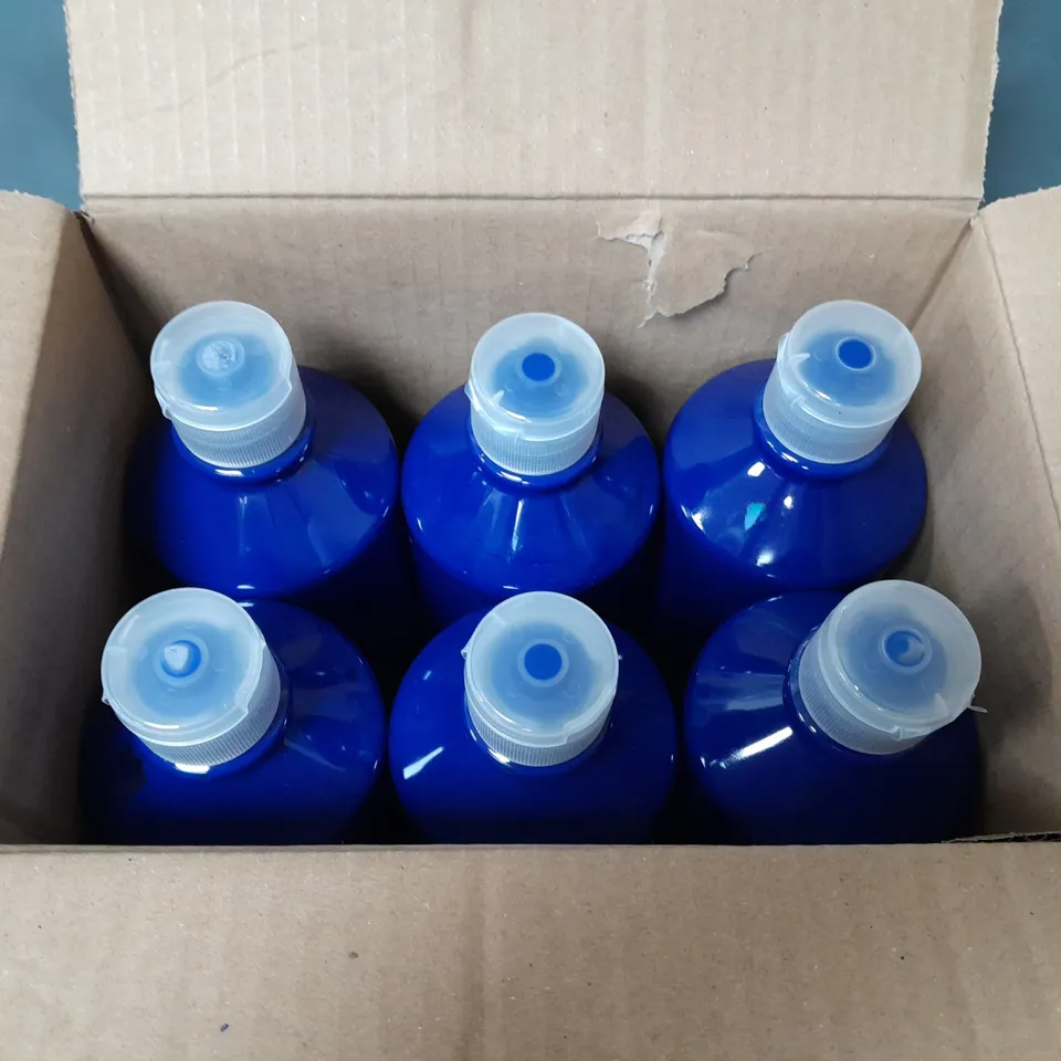 LOT OF 6 BOTTLES OF READY MIXED PAINT - BLUE - 600ML PER BOTTLE