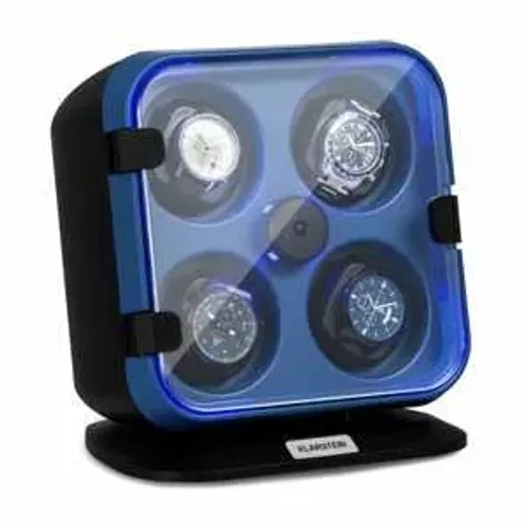  KLARSTEIN CLOVER, ROTATING CLOCK STAND, 4 CLOCKS BLUE