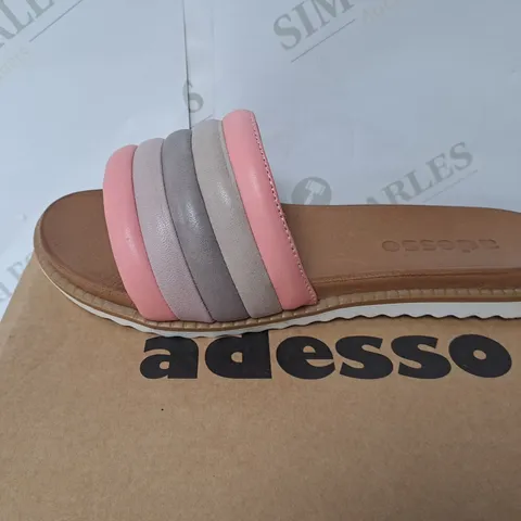 BOXED ADESSO MULTI COLOURED STRAP SANDALS SIZE 6