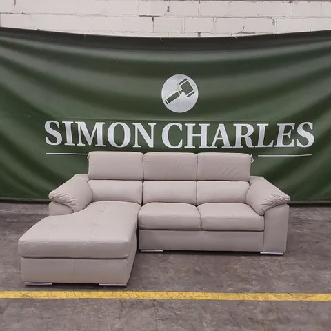 BRADY PREMIUM LEATHER 3 SEATER LEFT-HAND CHAISE SOFA