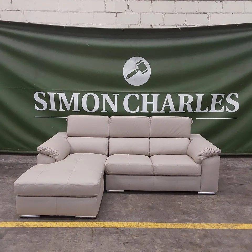 BRADY PREMIUM LEATHER 3 SEATER LEFT-HAND CHAISE SOFA RRP £1399