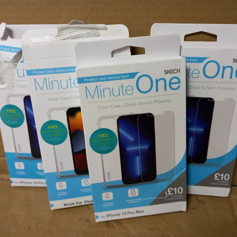 LOT OF 4 MINUTE ONE CLEAR CASES FOR IPHONE 13 PRO MAX