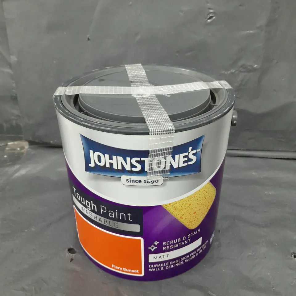 SEALED JOHNSTONE'S WASHABLE TOUGH PAINT - 2.5L - FIERY SUNSET 