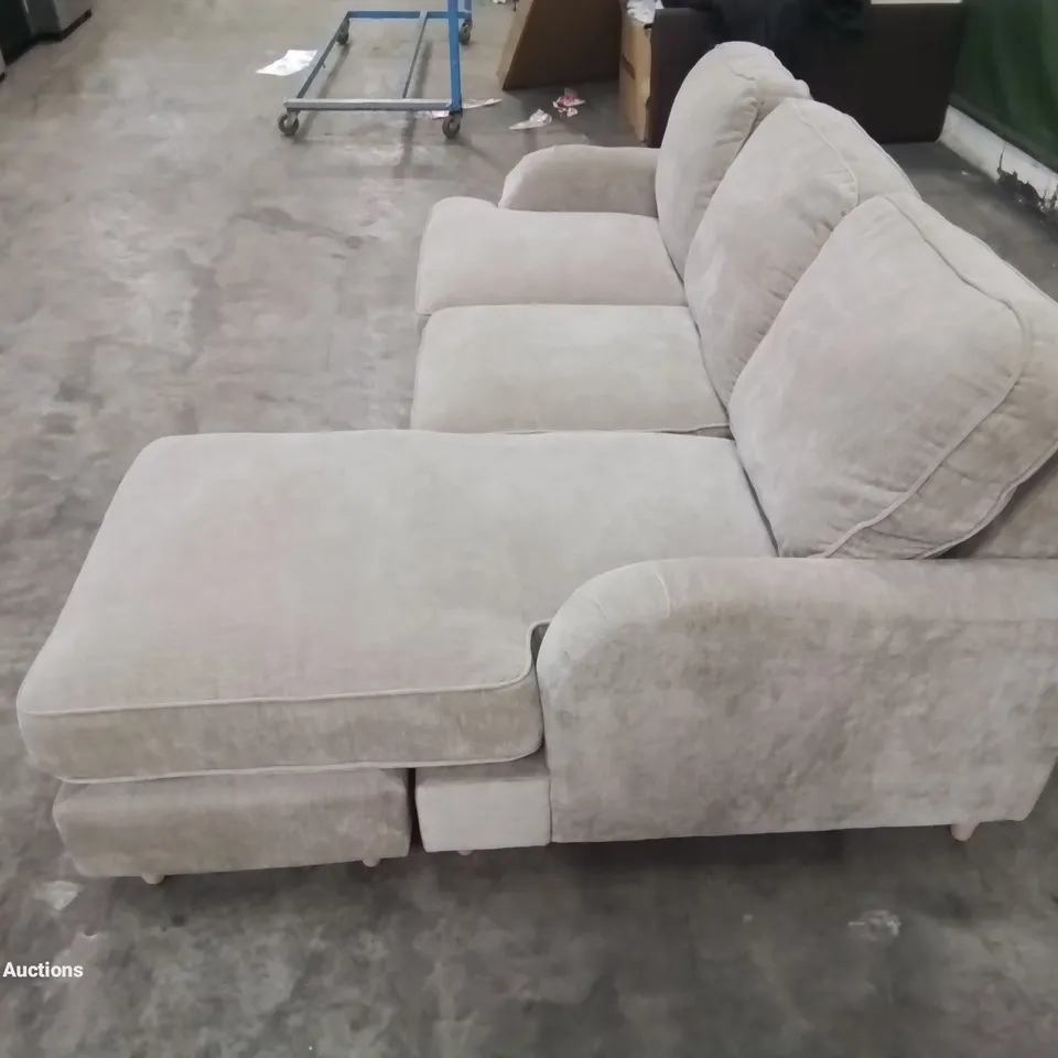 QUALITY DESIGNER GALILEE FABRIC UPHOLSTERED CORNER SOFA AND CHAISE LOUNGE 