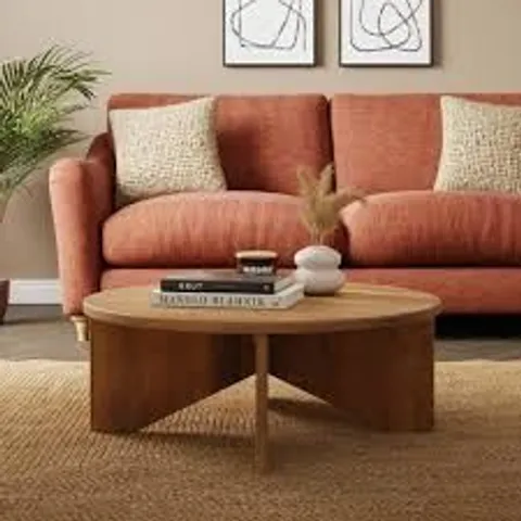 BOXED KALPEN COFFEE TABLE, MANGO WOOD - LIGHT WOOD (1 BOX)