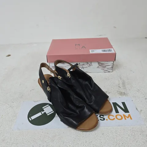 KAPRISE BY MODA IN PELLE OPEN BACK DOUBLE ZIP SANDAL β BLACK LEATHER, EU40 (UK7)