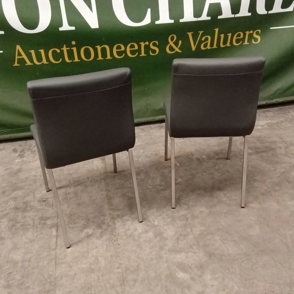 SET OF 2 QUALITY DESIGNER AUDREY DINING CHAIRS, PU LEATHER