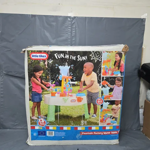 BOXED LITTLE TIKES FOUNTAIN FACTORY WATER TABLE