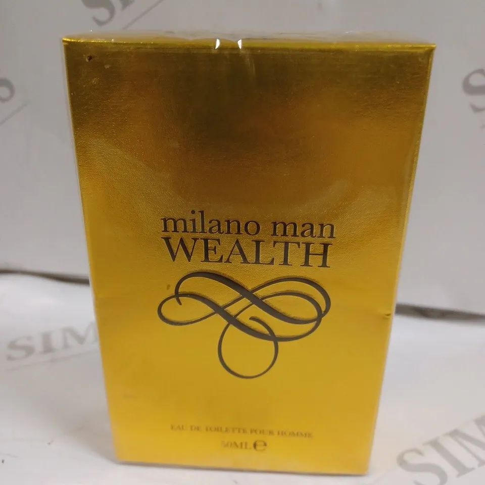 BOXED AND SEALED MILANO MAN WEALTH EAU DE TOILETTE 50ML