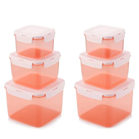 LOCK & LOCK 6 PIECE NESTABLE SQUARE STORAGE SET