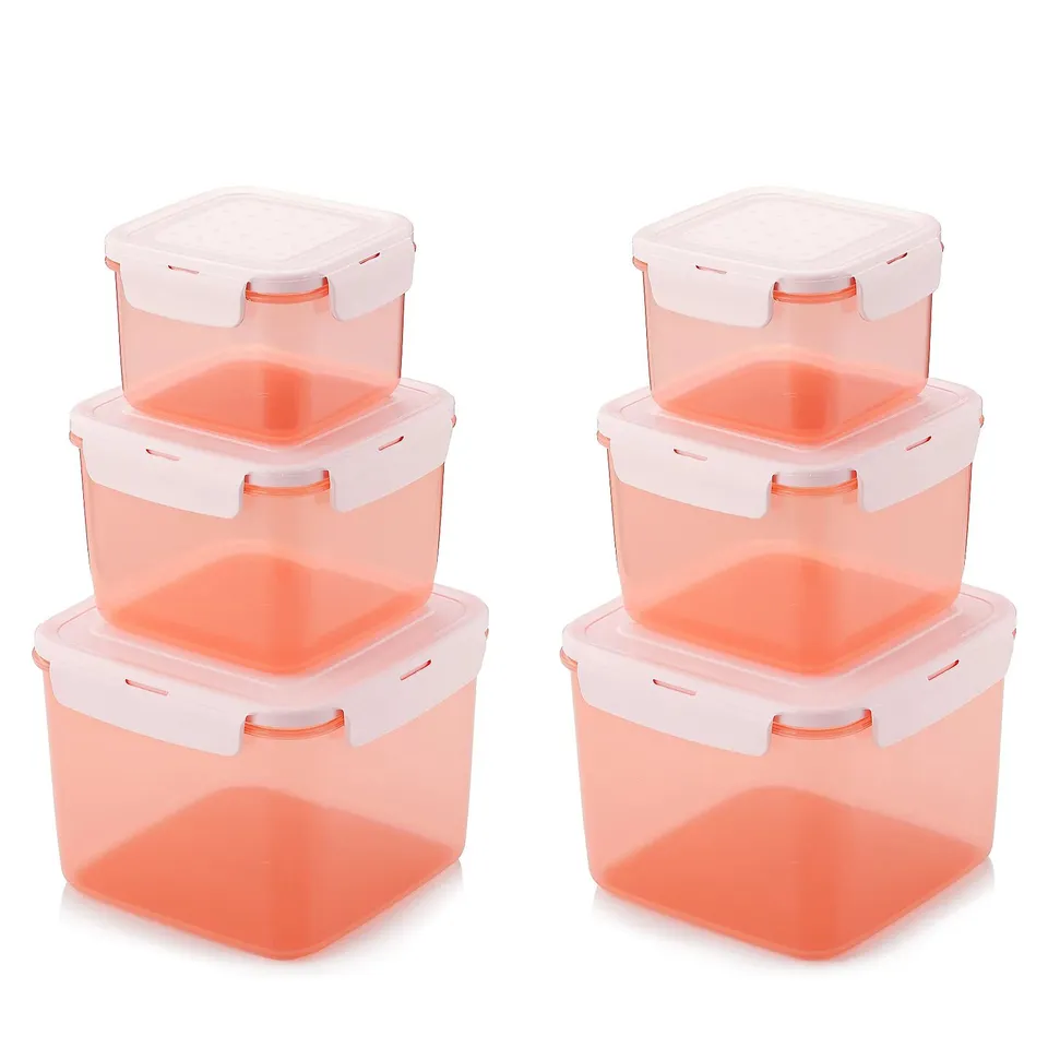 LOCK & LOCK 6 PIECE NESTABLE SQUARE STORAGE SET