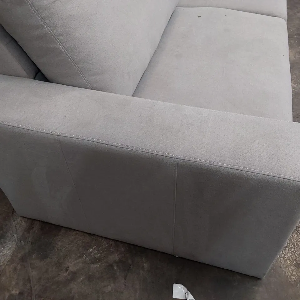 DESIGNER THREE SEATER SOFA GREY FABRIC 
