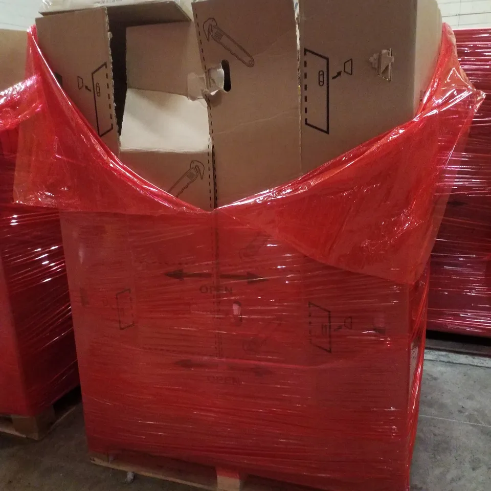 PALLET CONTAINING ASSORTED PRODUCTS INCLUDING 5FT ARTIFICIAL OLIVE TREE, ELECTRIC CLOTHES DRYER, BAMBOO TOWEL LADDER, STEAM CLEANER & LAMP SHADE