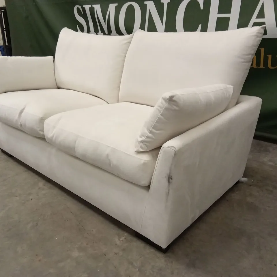 LANGDON 3 SEATER SOFA, CREAM HOUSE PLUSH FABRIC