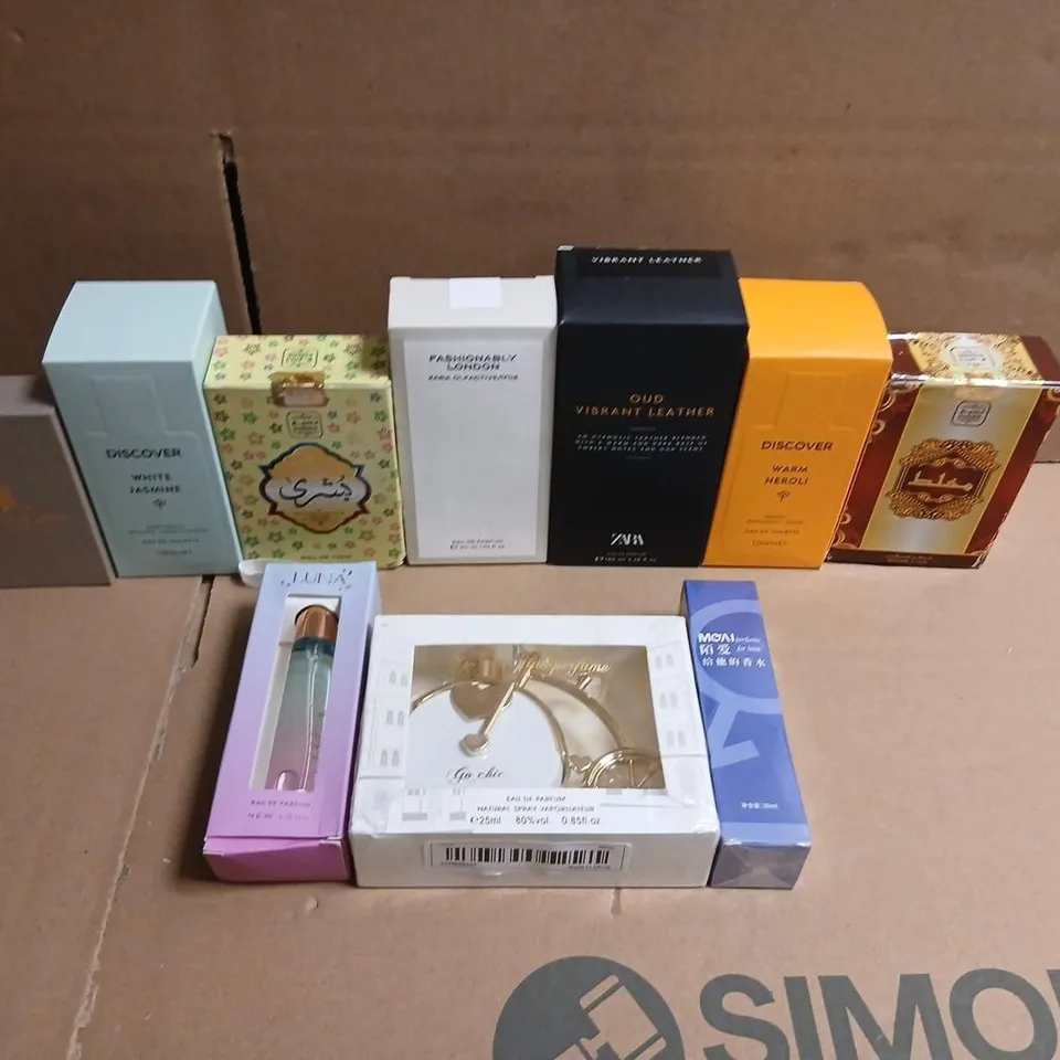 APPROXIMATELY 10 ASSORTED BOXED FRAGRANCES TO INCLUDE; ZARA, LUNA AND DISCOVER