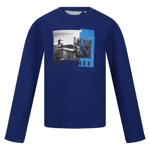REGATTA LONG SLEEVE T-SHIRT WENBIE III NEW ROYAL ROAM FREE SIZE 11-12 YEARS