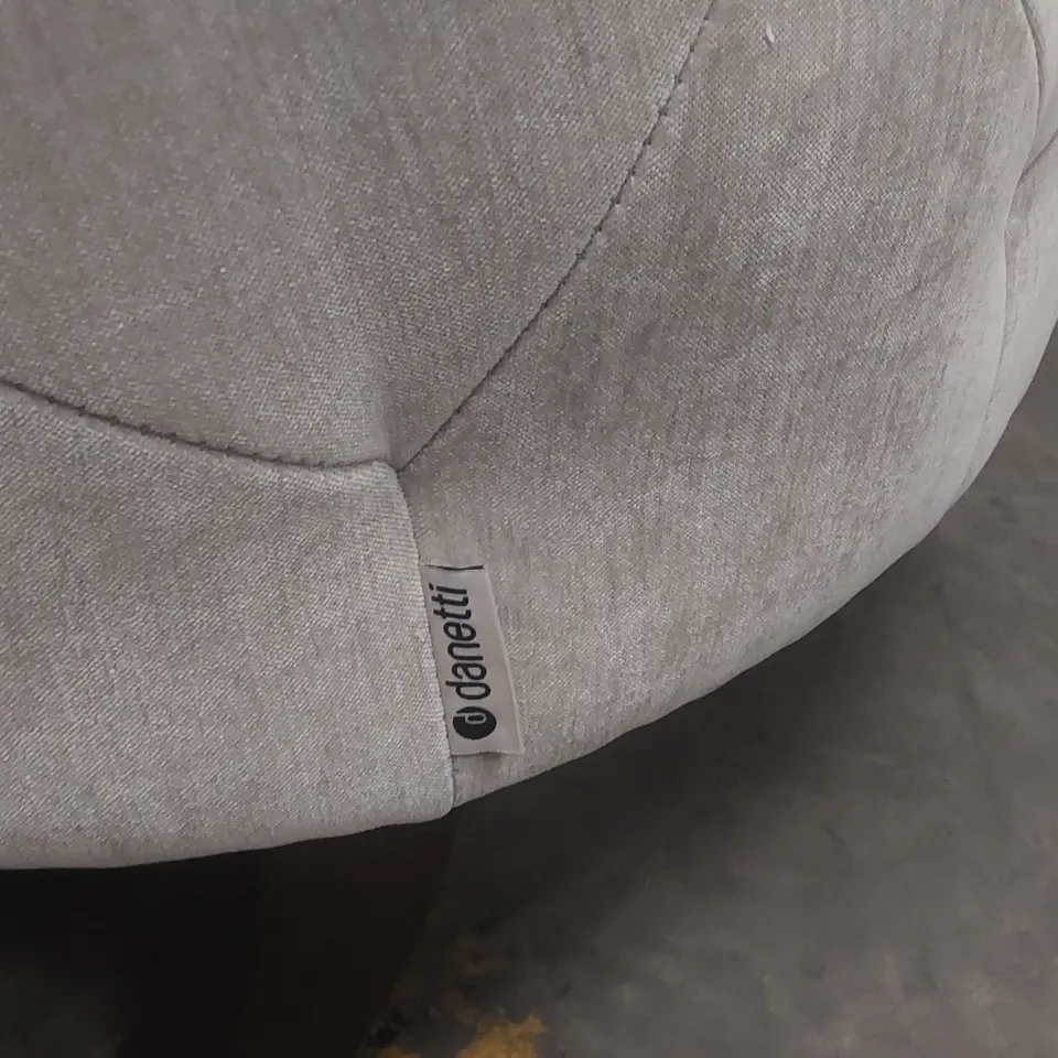 QUALITY DANETTI LUXE LARGE 3 SEATER LIGHT GREY FABRIC CHESTERFIELD SOFA