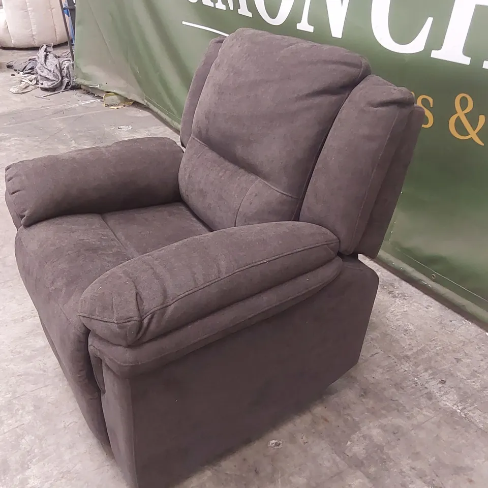 ALBION FABRIC HIGH BACK MANUAL RECLINER ARMCHAIR - CHARCOAL  RRP £479