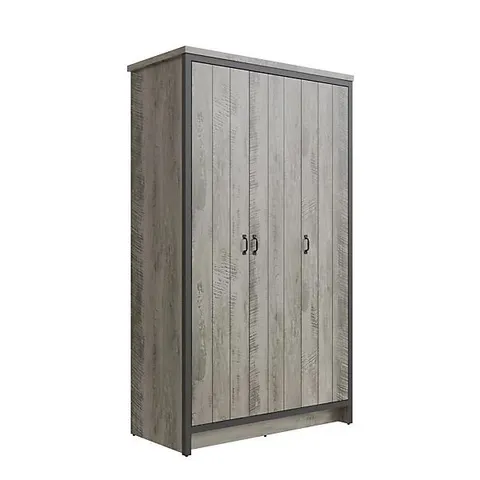 BOXED GFW BOSTON 3 DOOR GREY WARDROBE (3 BOXES)