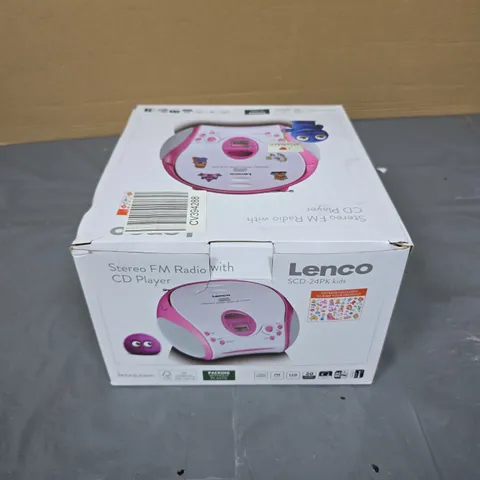LENCO SCD-24PK KIDS STEREO FM RADIO WITH CD PLAYER – PINK BOXED