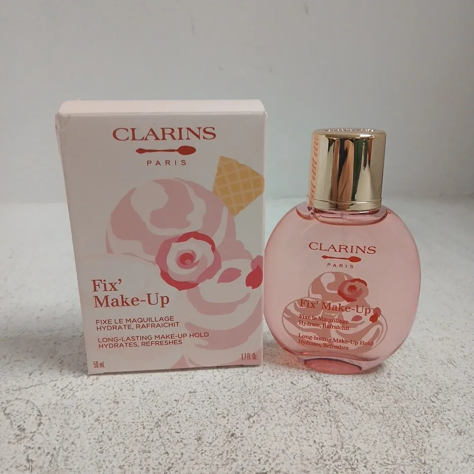 CLARINS FIX' MAKE-UP – 50 ML, PINK BOTTLE, BOXED