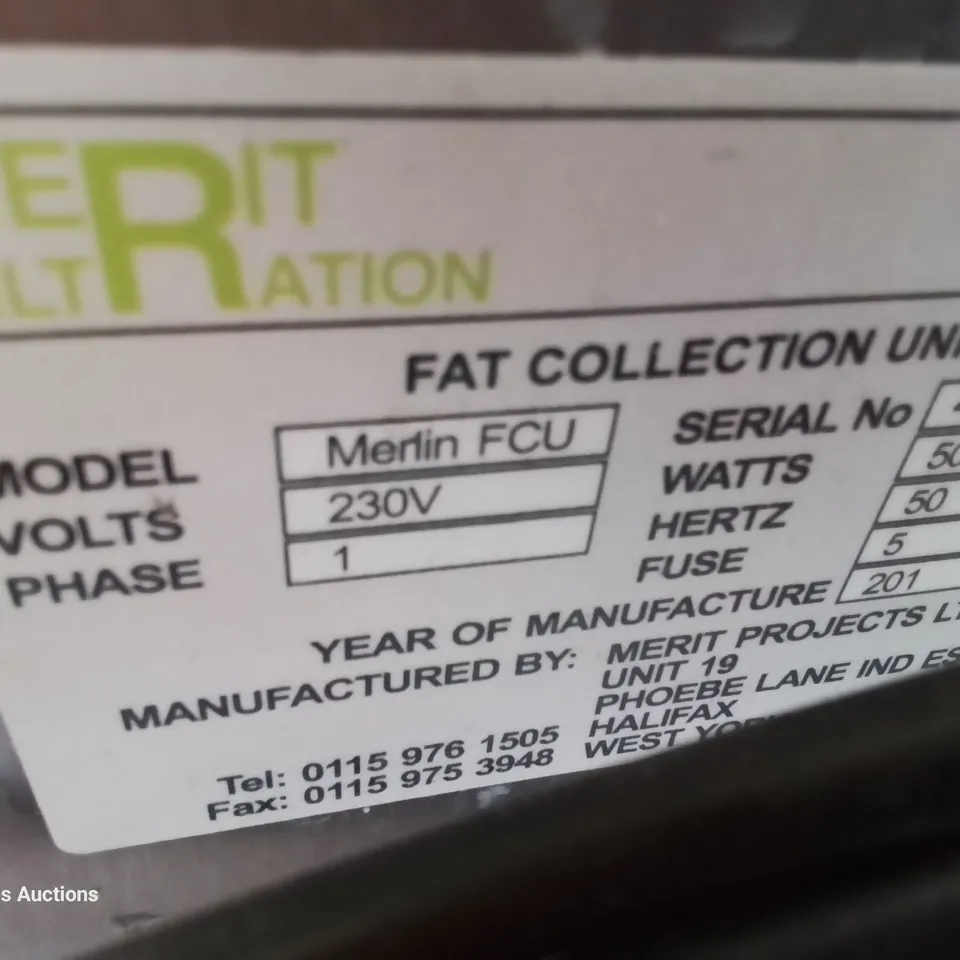 MERIT FILTRATION MERLIN FAT COLLECTION UNIT