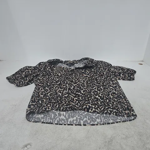 NOBODY'S CHILD EMMIE BLOUSE – LEOPARD PRINT, UK 14 (EU 42, USA 10)