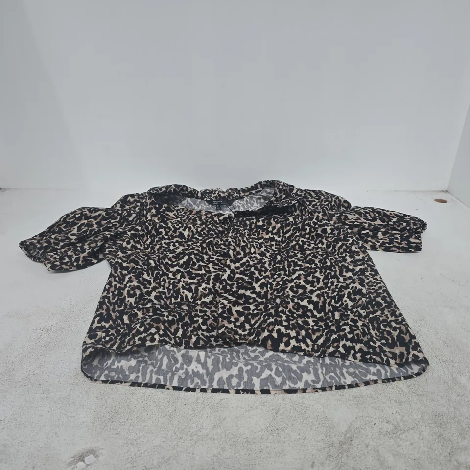 NOBODY'S CHILD EMMIE BLOUSE – LEOPARD PRINT, UK 14 (EU 42, USA 10)