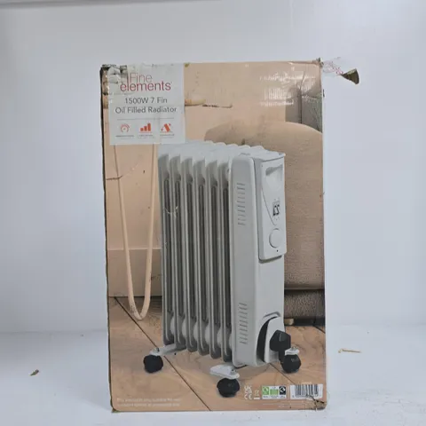 FINE ELEMENTS 1500W OIL-FILLED RADIATOR – 7 FIN, PORTABLE HEATER (BOXED)
