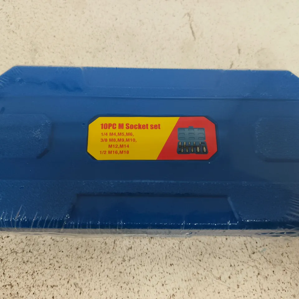 SEALED 10PC METRIC SOCKET SET IN BLUE PLASTIC CASE