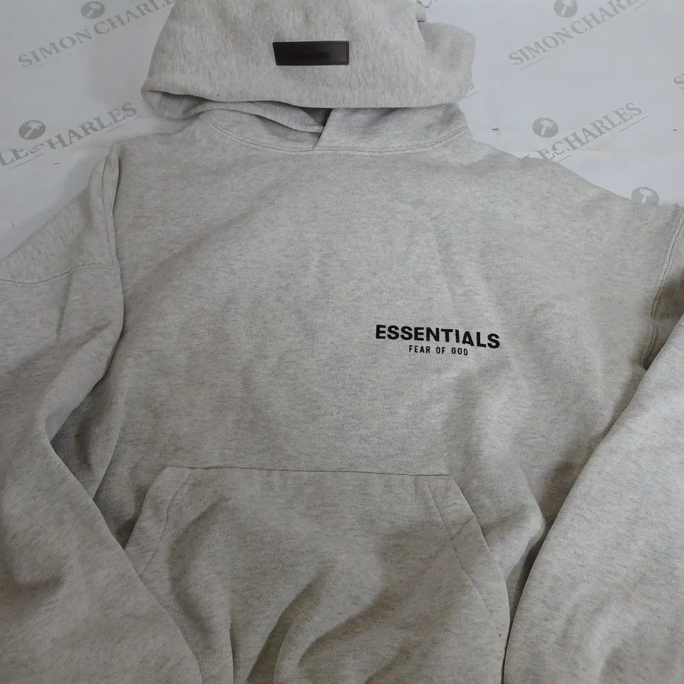 ESSENTIALS FEAR OF GOD LIGHT GREY HOODIE - XS