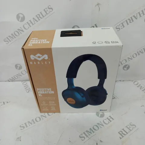MARLEY POSITIVE VIBRATION XL BLUETOOTH HEADPHONES IN BLUE