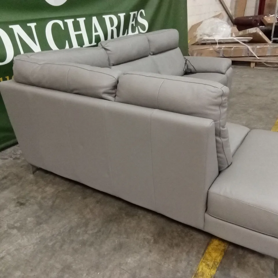 QUALITY DESIGNER ITALIAN MADE CASTAGNOLO POWER RECLINING LEATHER CORNER CHAISE SOFA