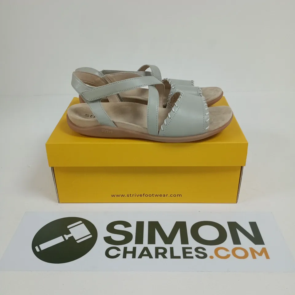 BOXED PAIR OF STRIVE CORAL LADIES LATTE SANDALS - UK 7