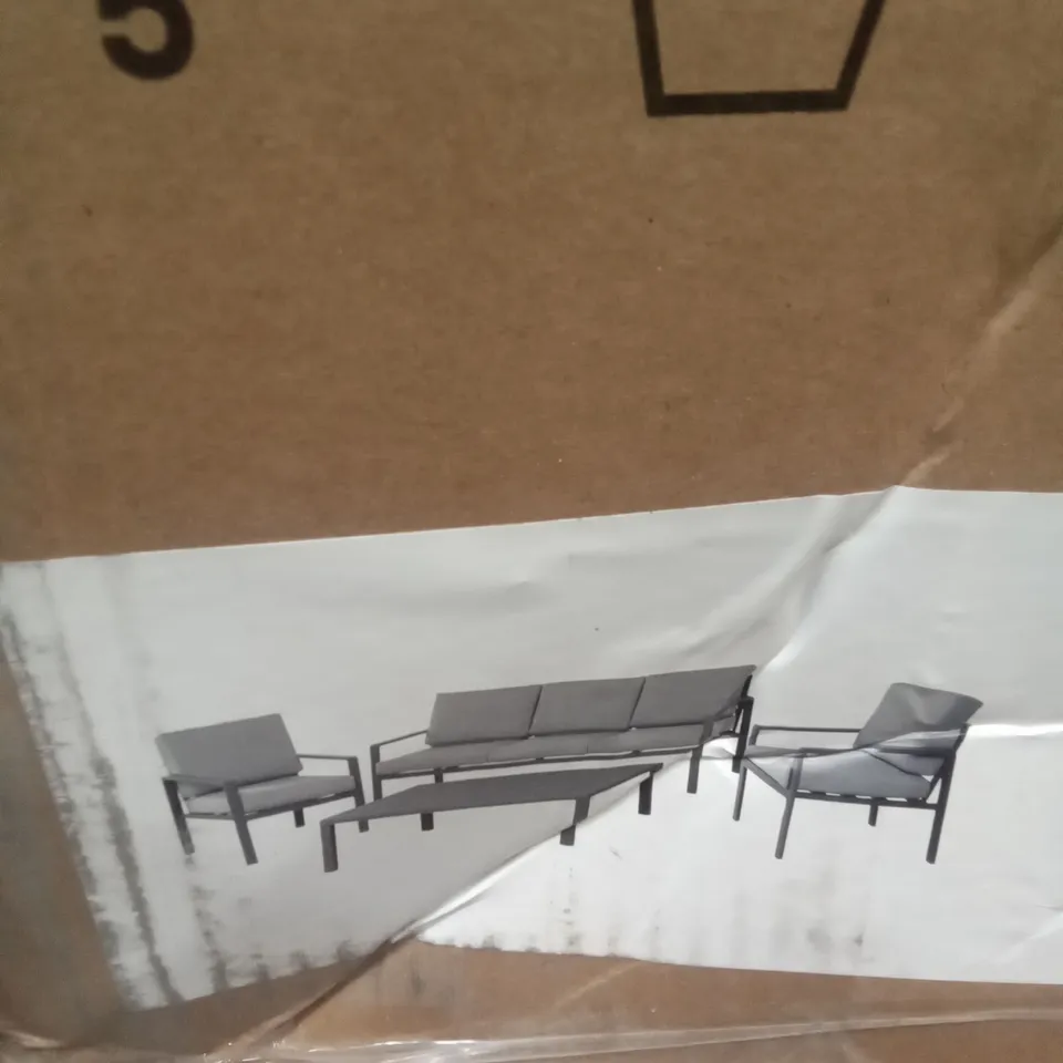 BOXED GOODHOME MOOREA ALUMINIUM COFFEE SET WITH CUSHIONS 