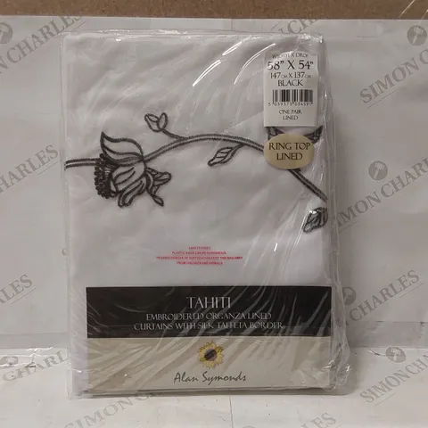 BAGGED WOODSBURGH TAHITI LINED EYELET SEMI SHEER CURTAINS (SET OF 2) - 58 x 54"