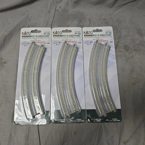 LOT OF 3 KATO UNITRACK N-GAUGE CURVE TRACK R315/282MM 45°